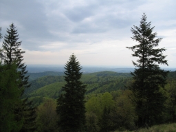 Widok na Beskid May ze szlaku na Gro Jana Pawa II